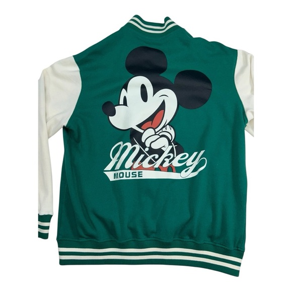 Men’s Mickey Mouse Colorblocked Fleece Varsity Bomber Jacket – Size L - Picture 8 of 13